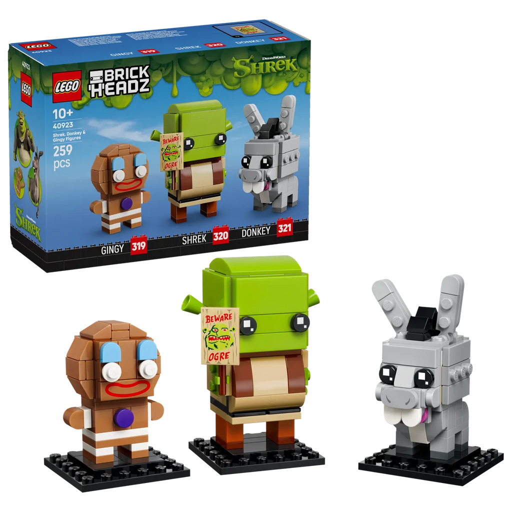 LEGO® BrickHeadz™ Shrek, Donkey & Gingy Figures 40923 || ليغو بريك هيدز شريك ودونكي وجينجي 40923