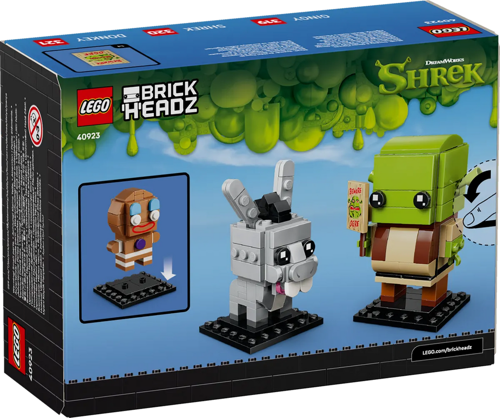 LEGO® BrickHeadz™ Shrek, Donkey & Gingy Figures 40923 || ليغو بريك هيدز شريك ودونكي وجينجي 40923