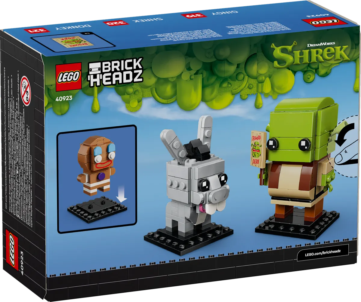 LEGO® BrickHeadz™ Shrek, Donkey & Gingy Figures 40923 || ليغو بريك هيدز شريك ودونكي وجينجي 40923