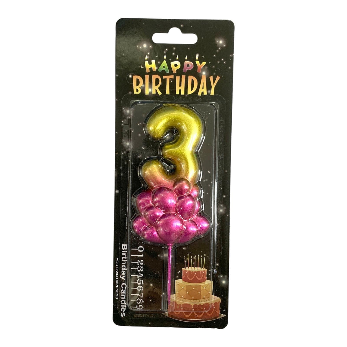 Birthday Candles Golden Color from 0-9 || شموع اعياد ميلاد لون ذهبي من ٠-٩
