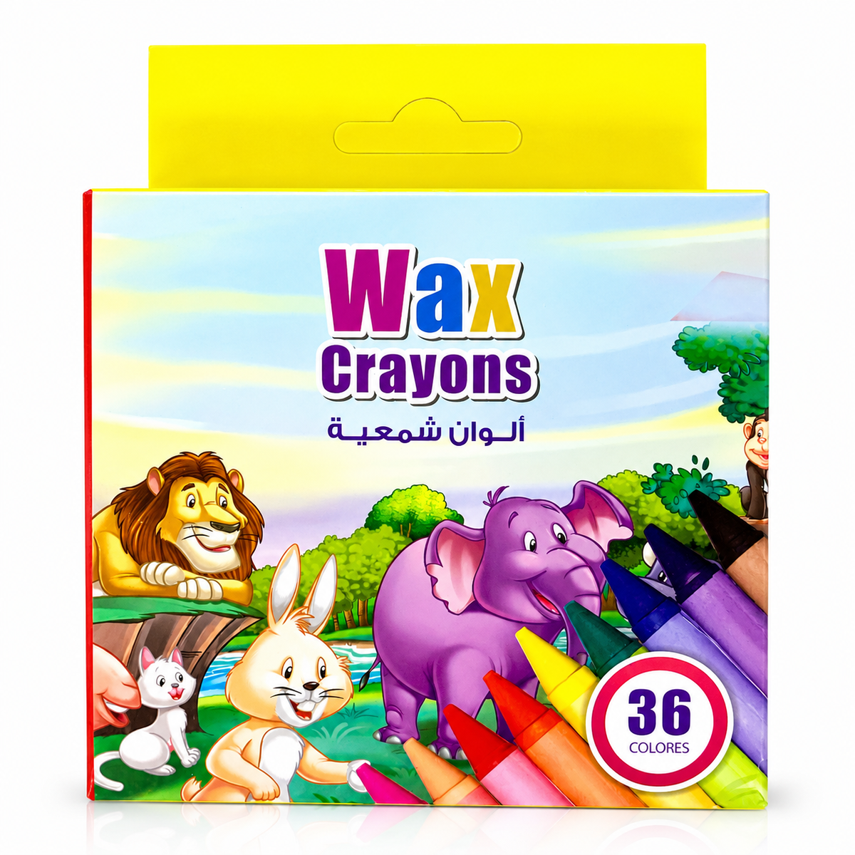 أقلام تلوين شمعية من إيه آند تي، 36 لوناً || A&T Color Me Wax Crayons 36 Colors