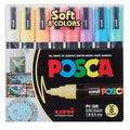 أقلام بوسكا (Posca) ذات الألوان الهادئة، مقاس PC-5M، عدد 8 ألوان