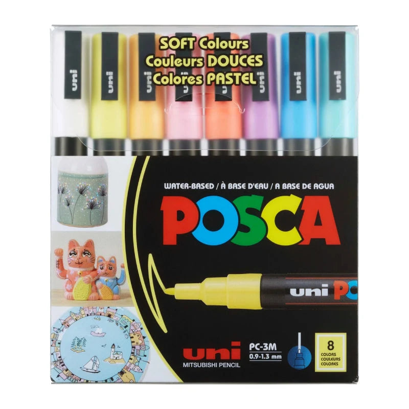 Posca Soft Colors PC-3M 8 Colors