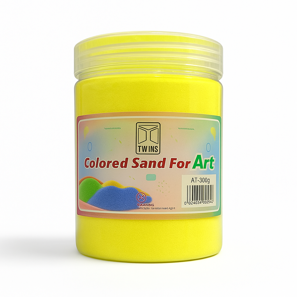 A&T Neon Yellow Sand Large Size 300 g || رمل ملون أصفر فسفوري من A&T حجم كبير 300 جم