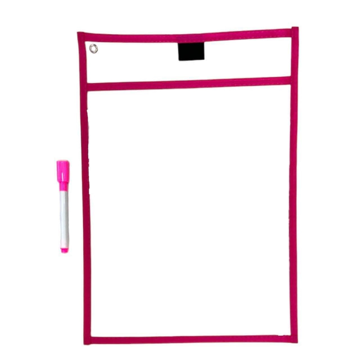 A&T Pocket Dry Erase File Sleeve Assorted Colors || جيوب ملف شفاف ملونة الوان متنوعة بفنحة من الاعلى اي اند تي