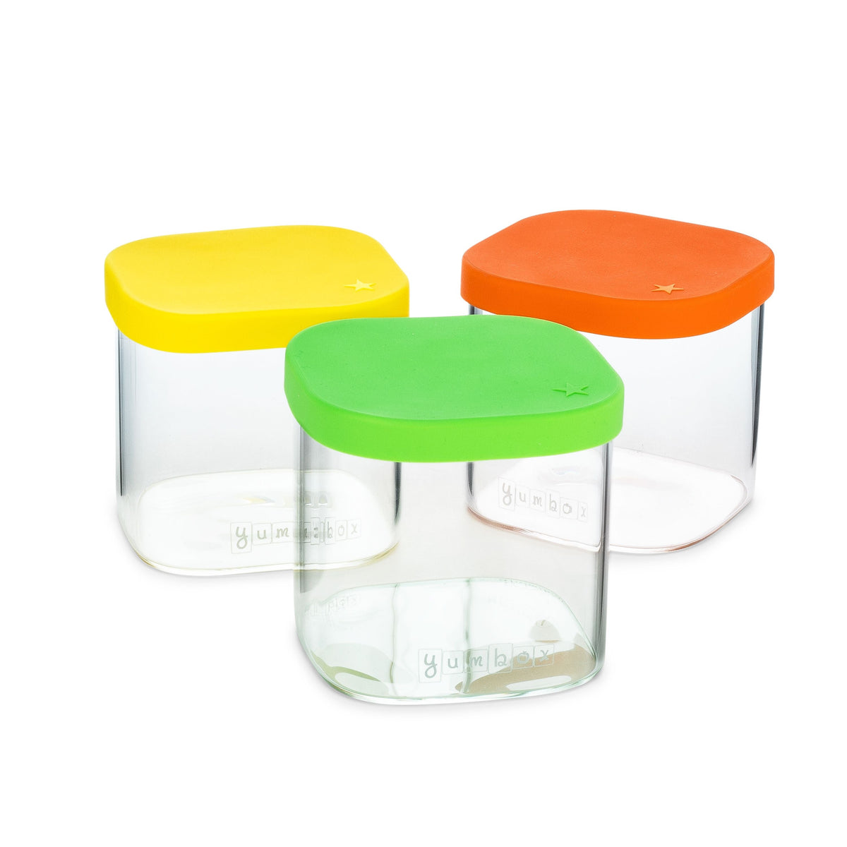 Yumbox Chop Chop Glass Cubes - Vibrant Set of 3 || مكعبات زجاج يامبوكس Chop Chop - طقم Vibrant من 3 قطع