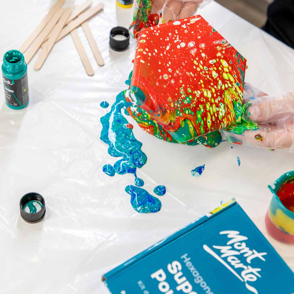 Mont Marte Premium SuperCell Pouring Paint Kit - 23 Piece Ready-to-Pour Art || مجموعة الوان اكريليك سكب مونت مارت ٢٣ قطعة