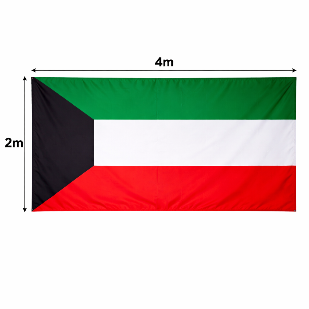 Kuwait Flag 4x2 Meters || علم الكويت 4*2 متر