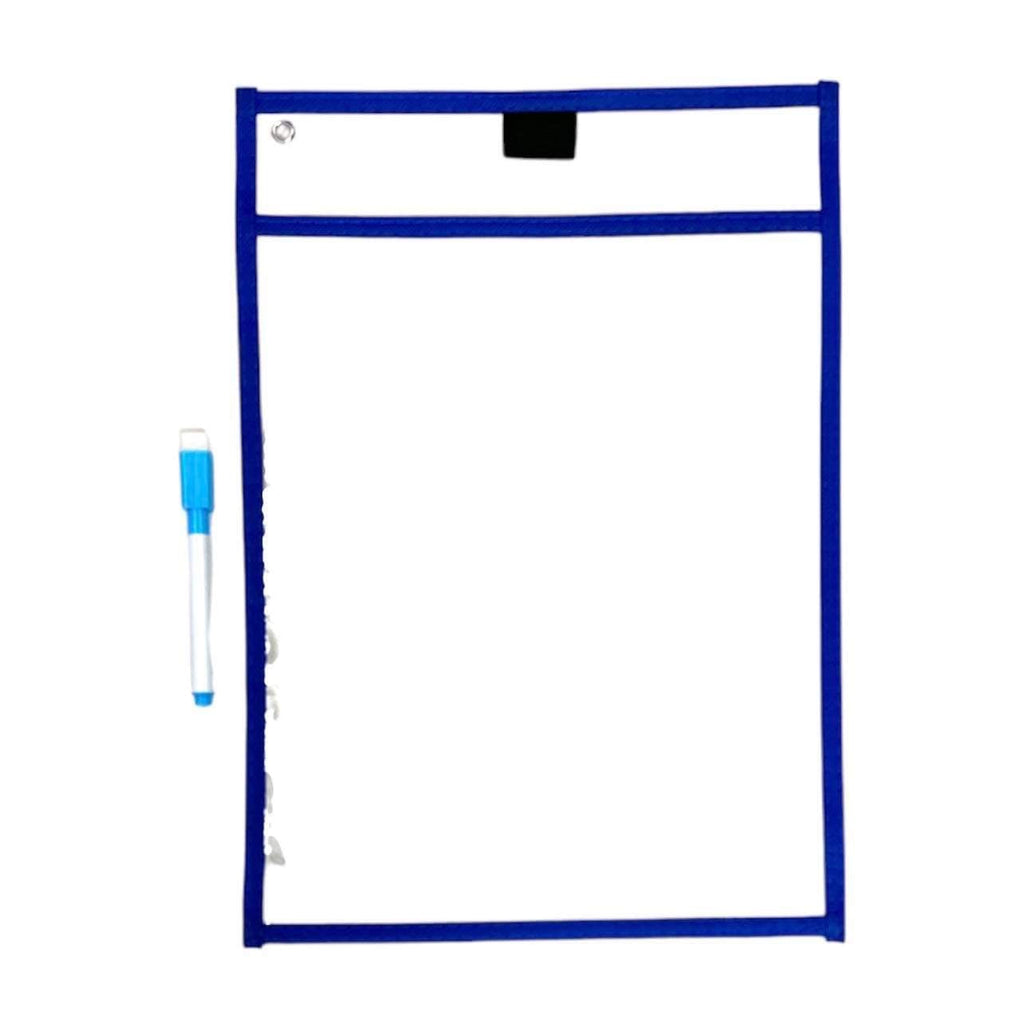 A&T Pocket Dry Erase File Sleeve Assorted Colors || جيوب ملف شفاف ملونة الوان متنوعة بفنحة من الاعلى اي اند تي
