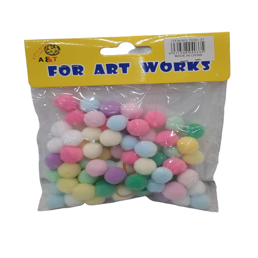 كرات بوم بوم قطنية صغيرة بألوان الباستيل || Pastel Cotton Small Size Pom Pom Balls