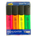 Class Highlighters 4 Colors Chisel Tip || الوان تضليل هايلايتر كلاس راس مشطوف ٤ لون