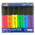 Class Highlighters 6 Colors Chisel Tip || الوان تضليل هايلايتر كلاس راس مشطوف ٦ لون