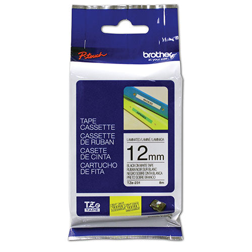 Brother 12mm Black on White Tape || ليبل برثر ١٢ مل حبر اسود على ليبل ابيض
