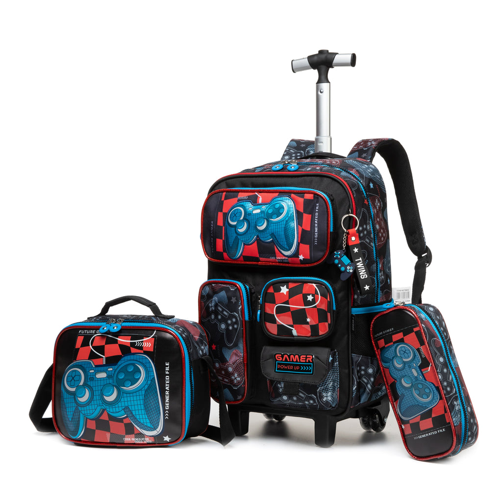 17"  Trolley  Backpack 3PCS GAMER TWINS || شنطة ترولي 17 انش 3 قطع بلايستيشن توينز