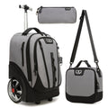 18“ Big wheel Trolley Backpack 3PCS Gray || شنطة ترولي 18انش عجل كبير 3 قطع رمادي توينز