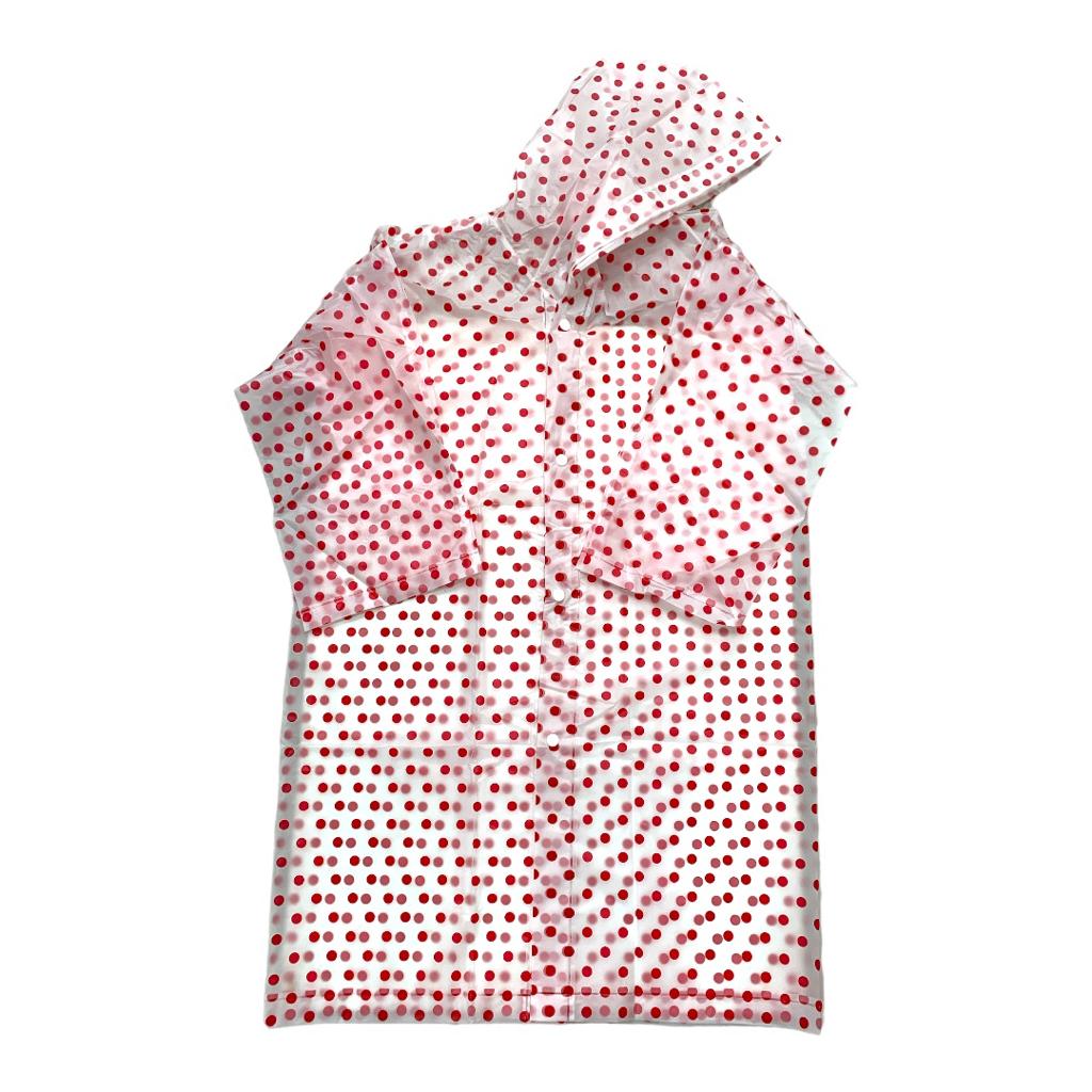 معطف مطر للكبار بنقاط حمراء || Red Polka Dots Adult Rain Coat