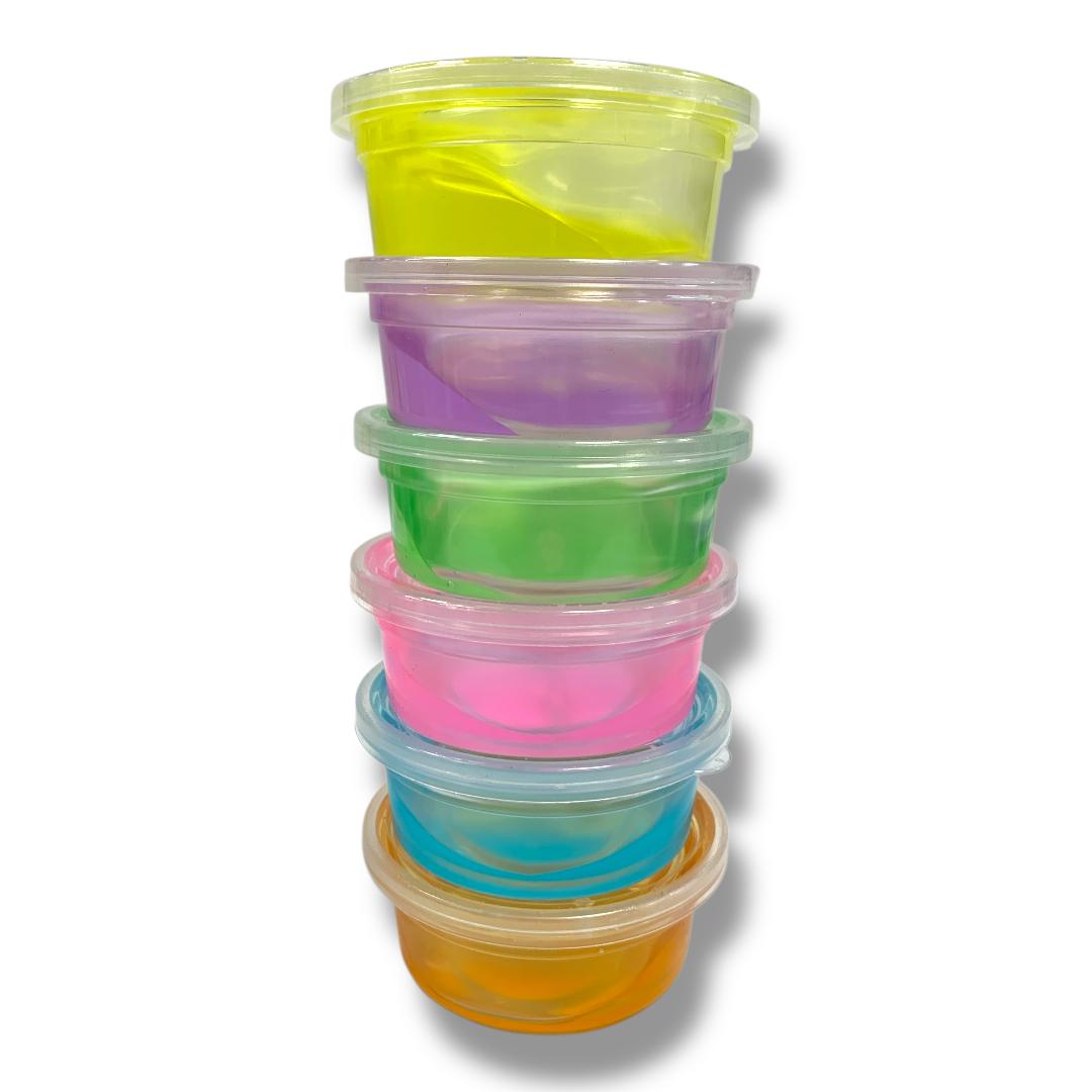 مجموعة 6 عبوات سلايم شفاف || Play Set 6 Clear Slime