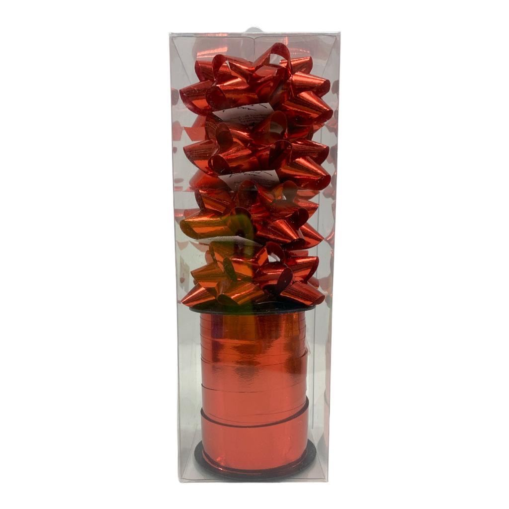 حزمة شريط وفيونكة لامعة باللون الأحمر || Red Shining Ribbon and Bow Pack