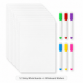 A&T Write and Erase Sticky White Board Package 12 Boards 6 Markers || مجموعة سبورة لاصقة اي اند تي ١٢ صبورة ٦ قلم