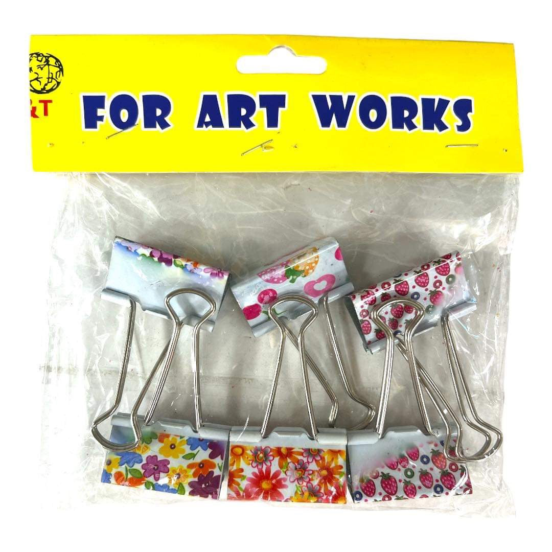Color Paper Clips 6 pack Colored Prints || مشابك ورق ملونة عبوة ٦ قطع نقشات متنوعة