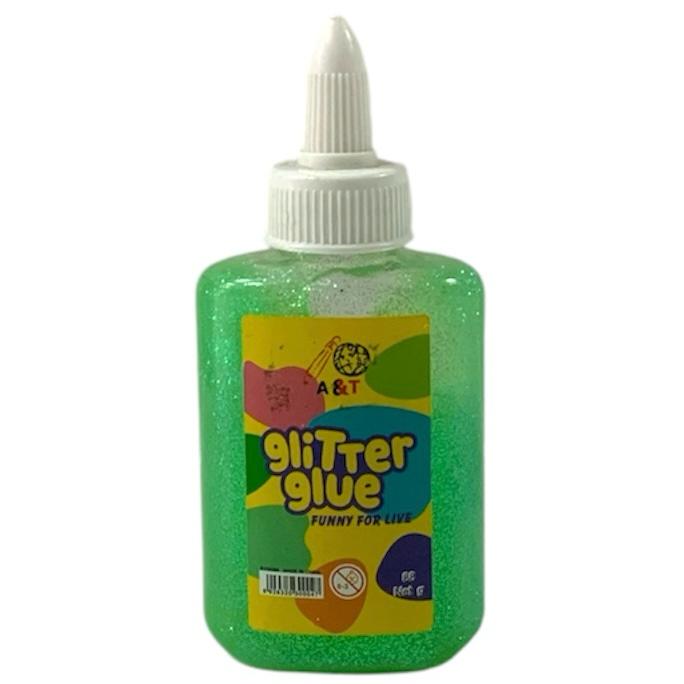 A&T Glitter Glue 88g Light Green || صمغ قلتر اي اند تي ٨٨ جرام لون أخضر فاتح