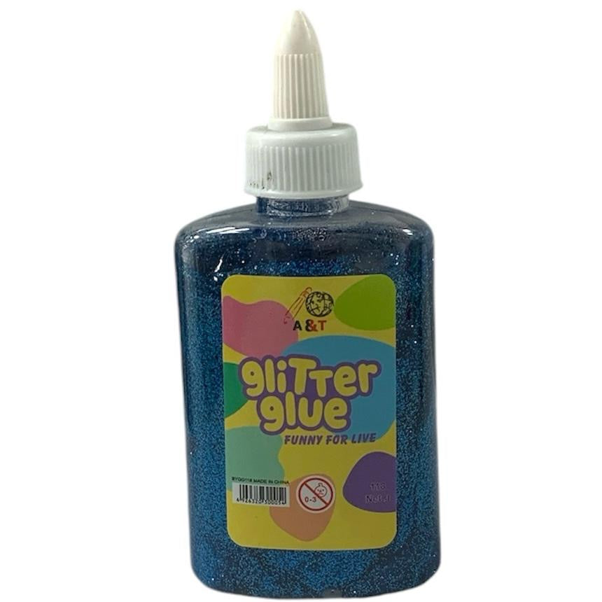 A&T Glitter Glue 118g Navy || صمغ قلتر A&T بوزن 118 جرام، لون كحلي
