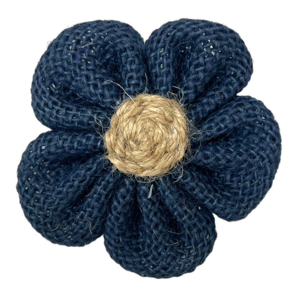 Burlap Flower Navy Color || وردة من الخيش باللون الكحلي