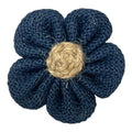 Burlap Flower Navy Color || وردة من الخيش باللون الكحلي