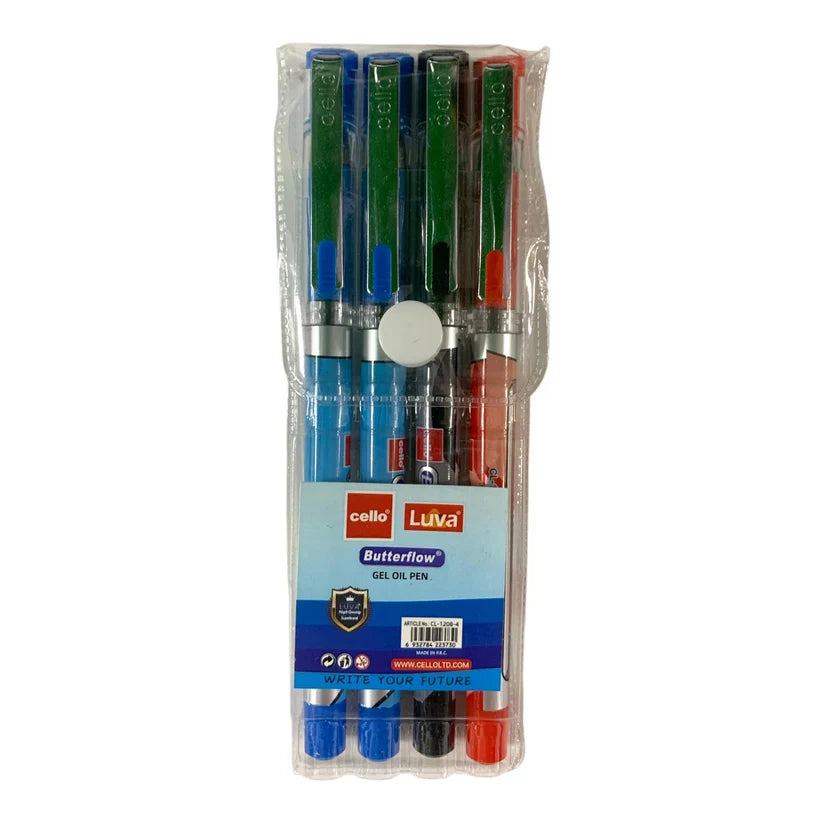 Cello Butterflow Ballpoint Pens 4 Pcs