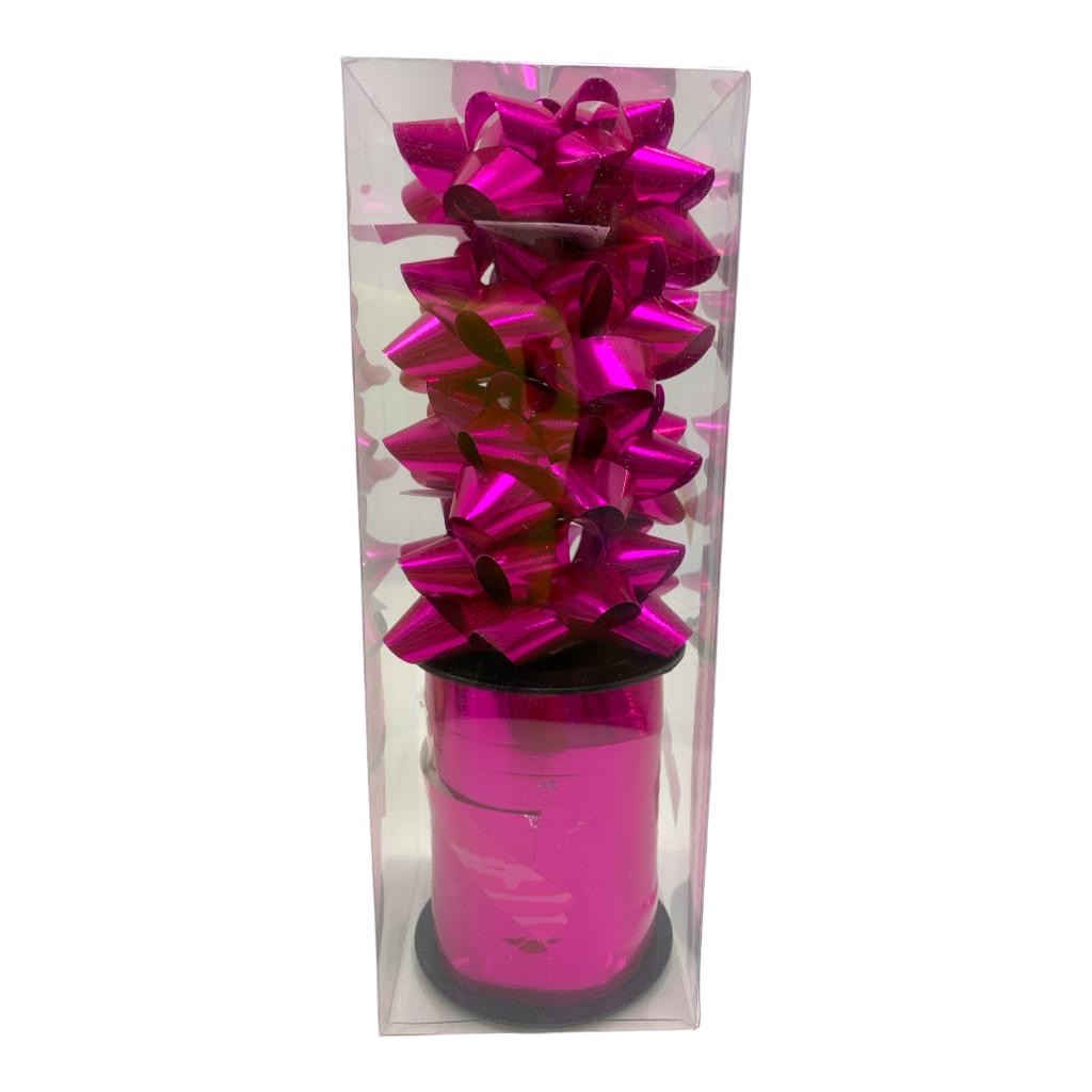 مجموعة أشرطة وفيونكات لامعة باللون الوردي || Pink Shining Ribbon and Bow Pack