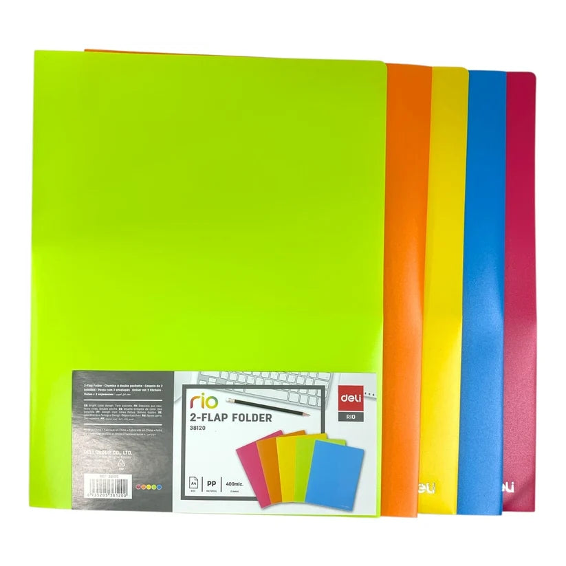 pricDeli 2 Flap Pocket Folder Assorted Colorse0.450