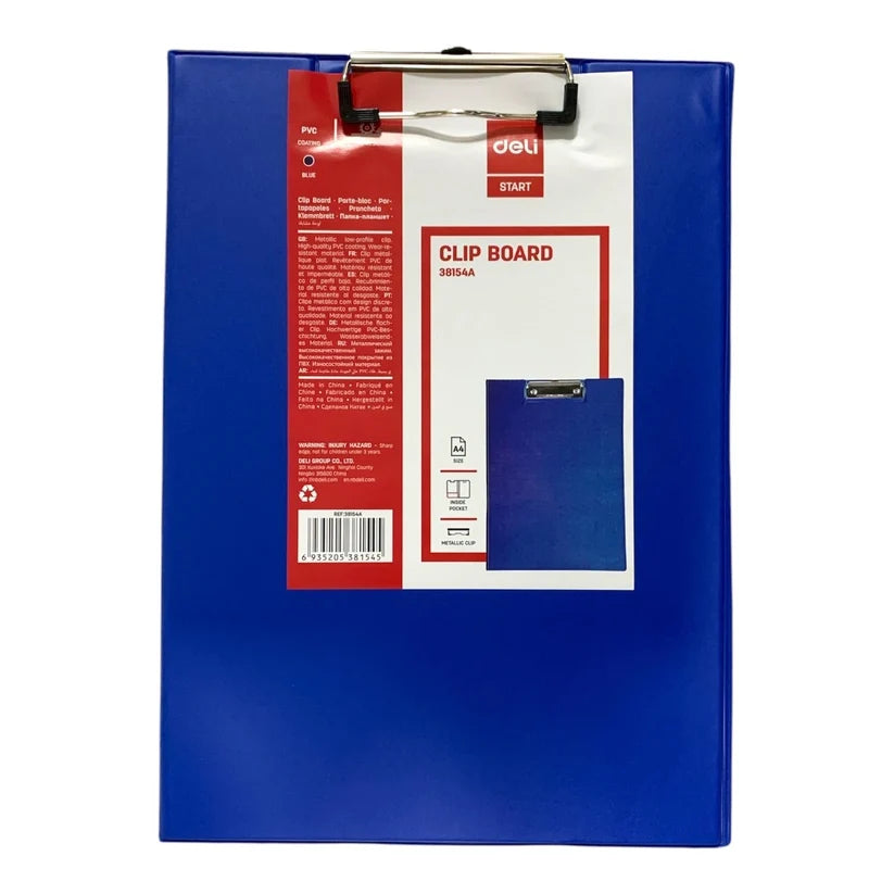 Deli Clip Board A4 Size With Pocket