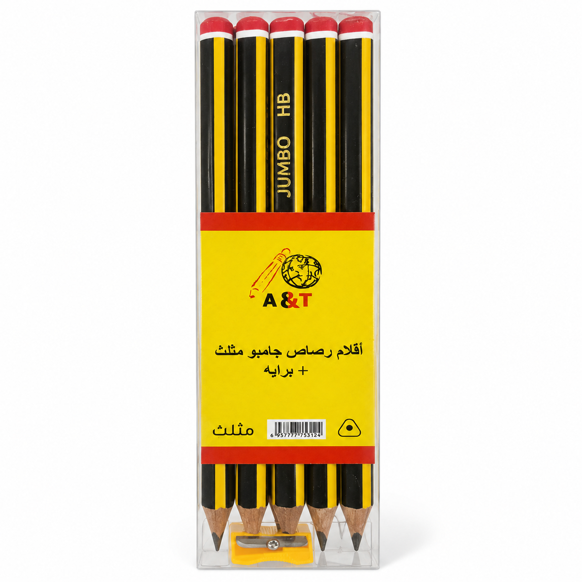 عبوة أقلام تلوين جامبو مثلثة الشكل من إيه آند تي كولور مي، 12 قطعة || A&T Color Me Jumbo Triangle Pencil Pack 12 Pcs