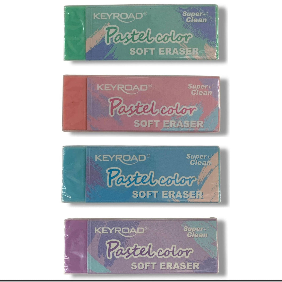 Keyroad Iridescent Super Clean Soft Eraser Assorted Pastel Color || محاية كي رود ناعمة فائقة النظافة بألوان باستيل متنوعة