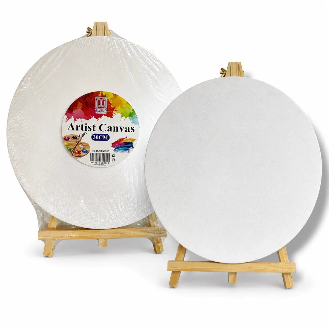 Circle Painting Canvas with Easel 30 cm