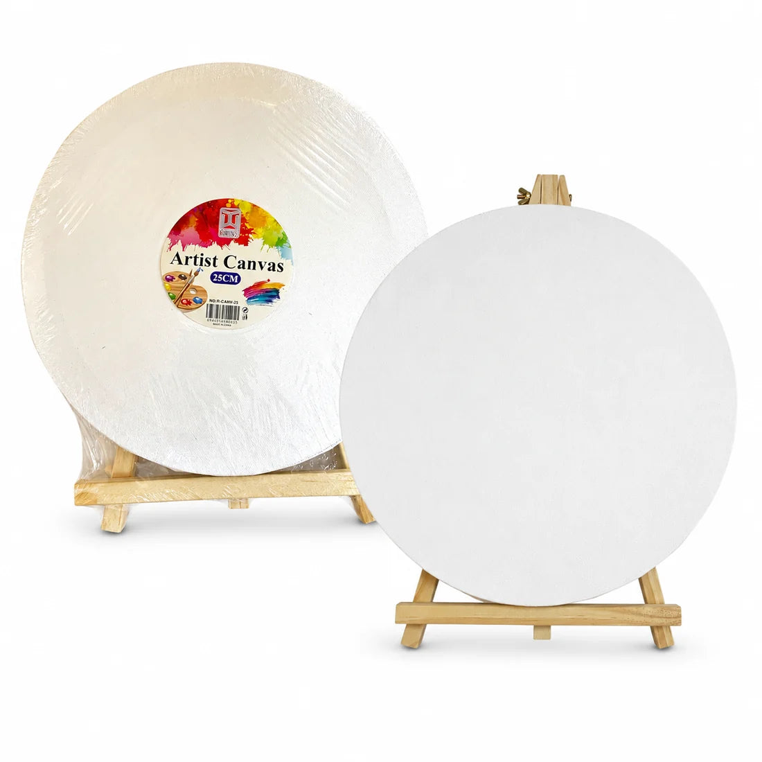 Circle Painting Canvas with Easel 25 cm
