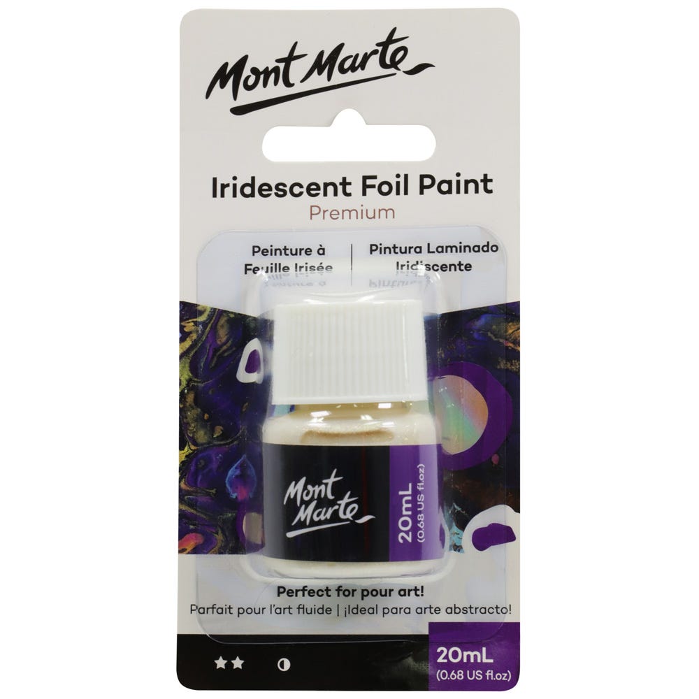 طلاء مونت مارت الذهبي قزحي الألوان الفاخر 20 مل || Mont Marte Gold Iridescent Paint Premium 20ml