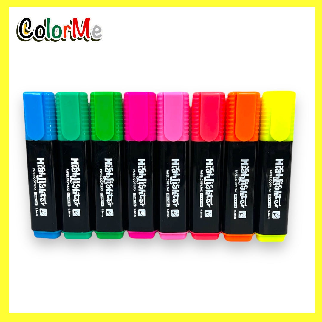 A&T Color Me Highlighter Set 8 Colors || مجموعة أقلام تحديد كولور مي ٨ ألوان