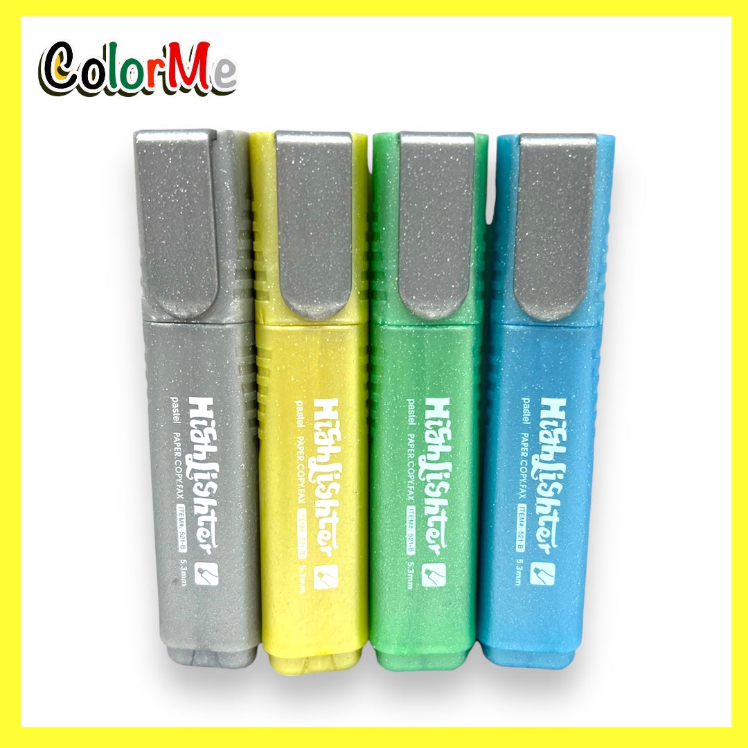 A&T Color Me Highlighter Set 4 Metallic Colors || مجموعة أقلام تحديد ميتاليك كولور مي، 4 ألوان