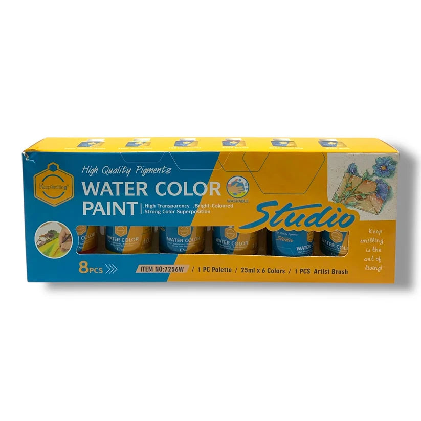 Keep Smiling Water Color Paint 6 Colors 25 ml + 1 Palette + 1 Brush