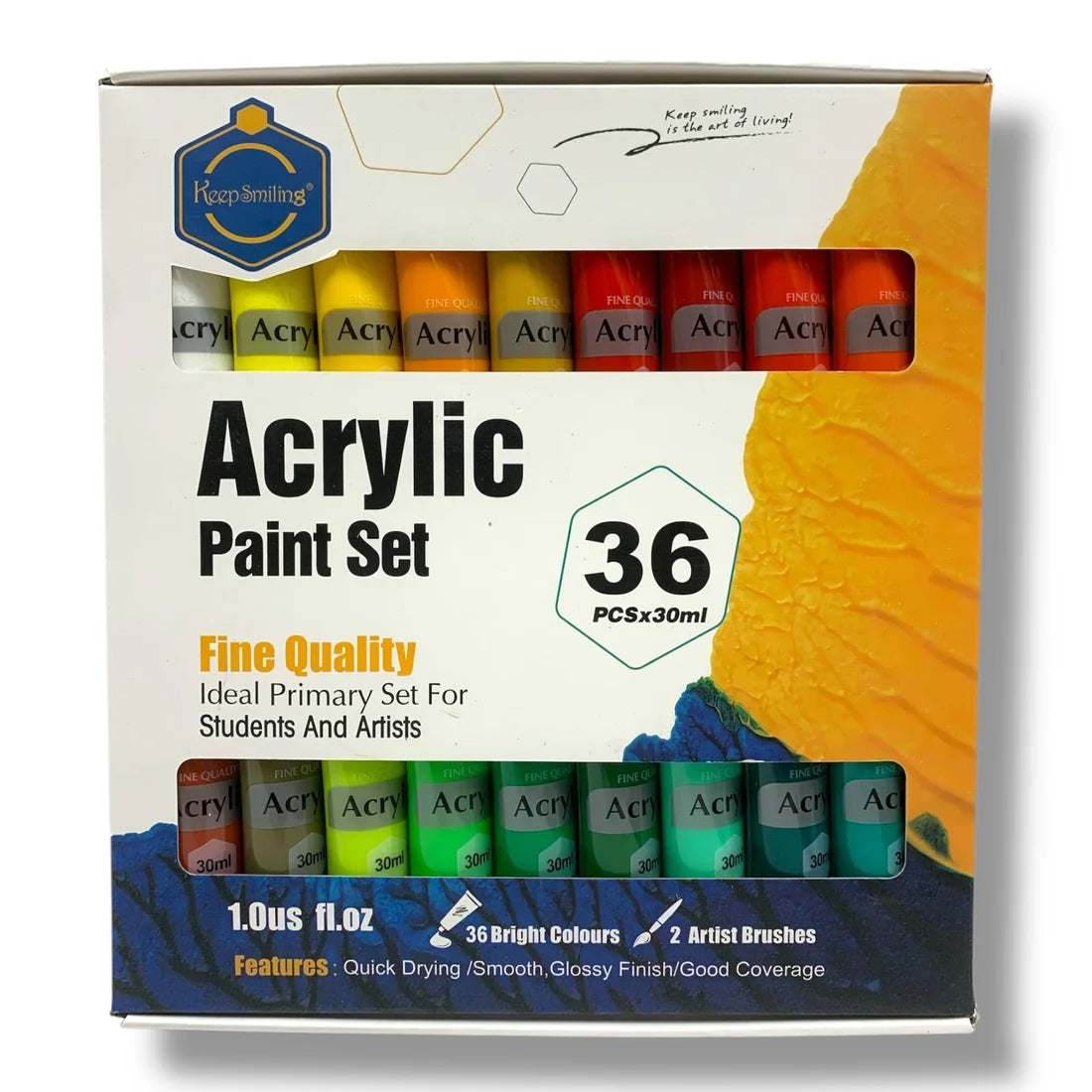 Keep Smiling Acrylic Paint 36 Colors 30ml