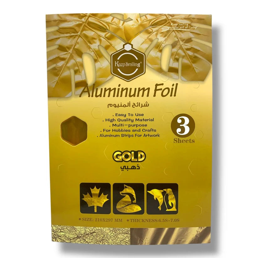 Keep Smiling Aluminum Foil 3 Sheets Gold Color