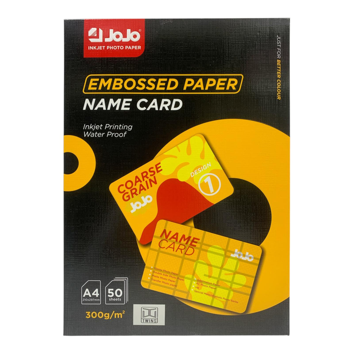 Jojo Paper Embossed Name Card A4 Size Course Grain 300 gsm || ورق جوجو بارز خشن لطباعة البطاقات حجم A4 سماكة 300 جرام