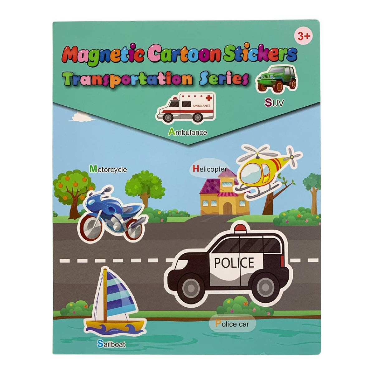 Magnetic Cartoon Transportation Stickers || ملصقات وسائل نقل كرتونية مغناطيسية