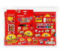 Kids Stationery Set in Clear File - Medium - Red || طقم قرطاسية أطفال ملف شفاف وسط - أحمر