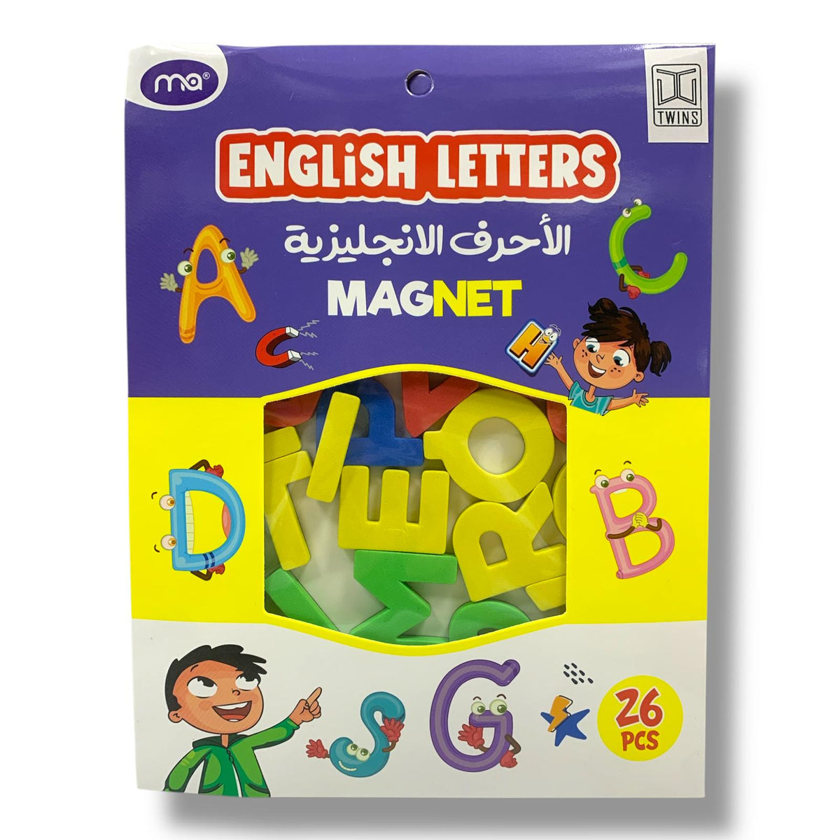 مغناطيس الحروف الإنجليزية 26 قطعة || Twins English Letters Magnet 26 Pcs