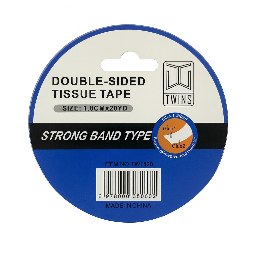 A&T Twins Double Sided Tissue Tape 1.8 cm Small || شريط لاصق بوجهين من A&T Twins، مقاس صغير 1.8 سم