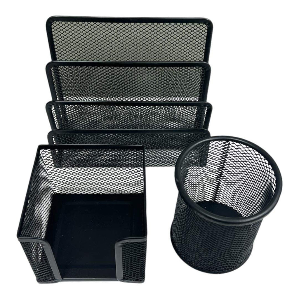 Black Mesh Desktop Set 3 Pcs || طقم مكتب شبكي أسود مكون من 3 قطع