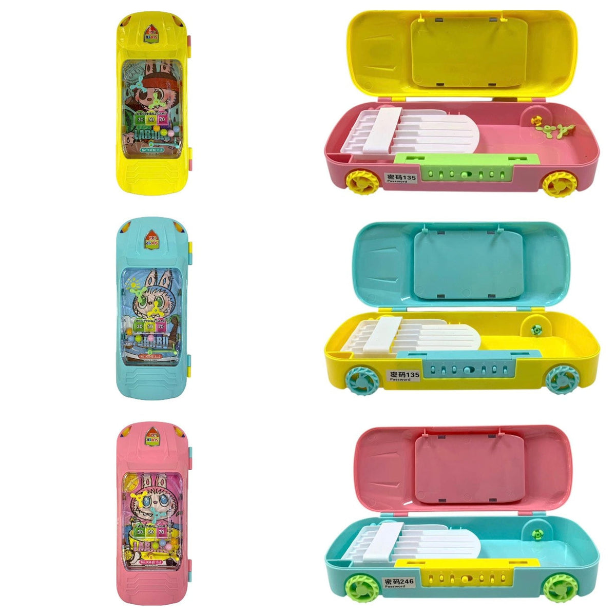 Labubu Car Pencil Box Assorted Colors || مقلمة سيارة لابوبو بألوان متنوعة