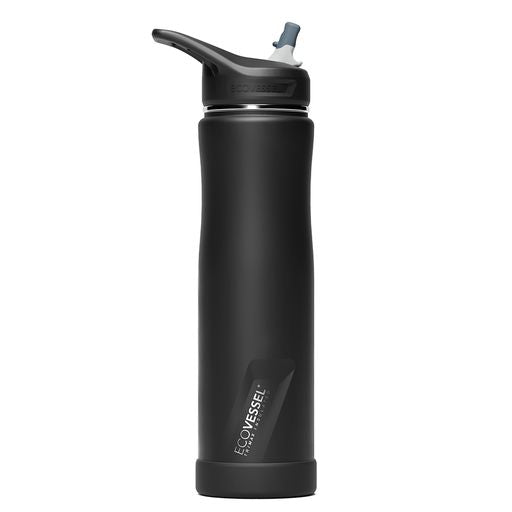 EcoVessel Summit 24 oz TriMax Insulated Stainless Steel Bottle - Black Shadow || زجاجة EcoVessel Summit سعة 24 أونصة TriMax ستانلس ستيل معزولة - Black Shadow